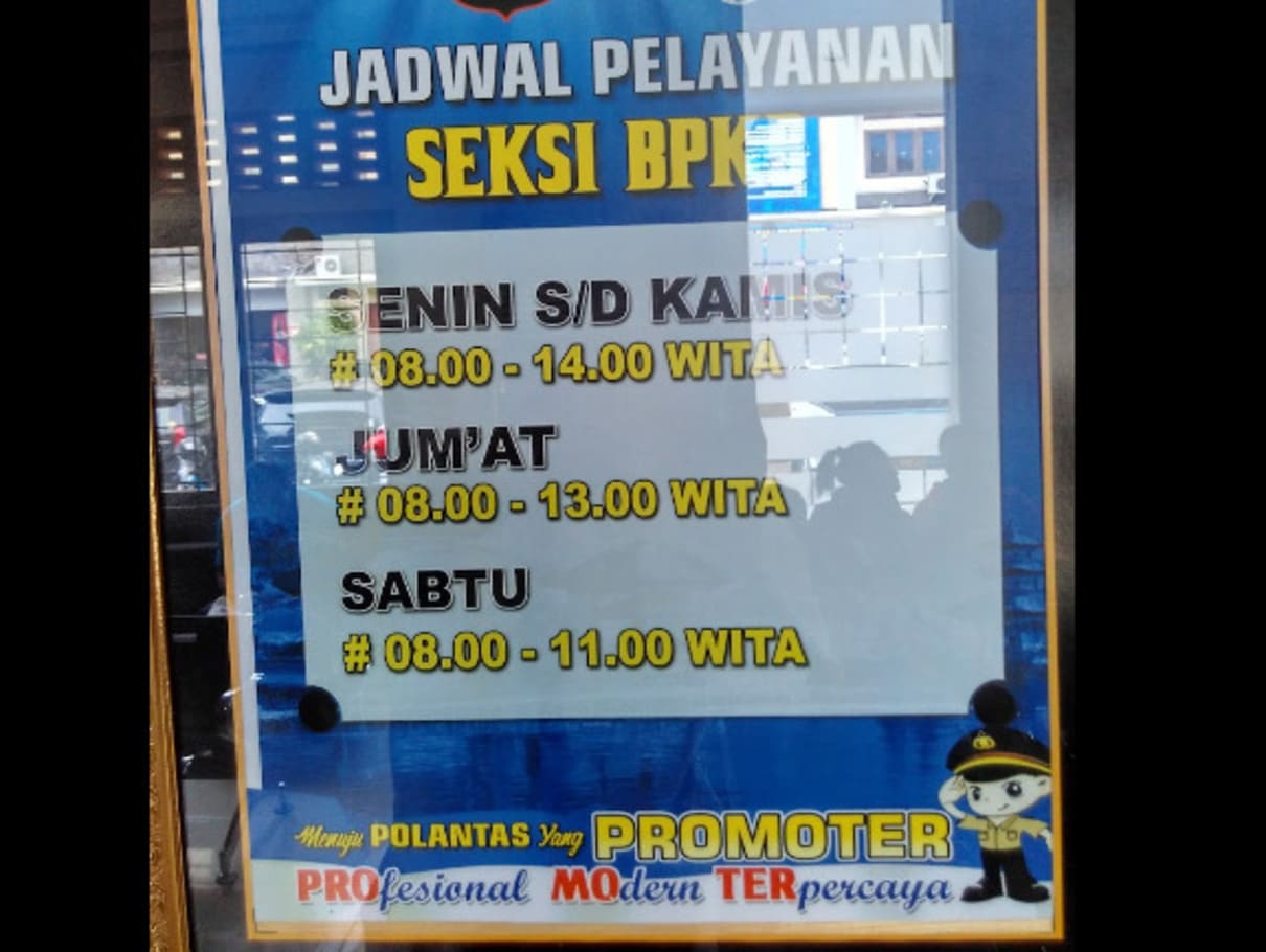 Jam Buka Gedung BPKB Dilantas Polda Bali